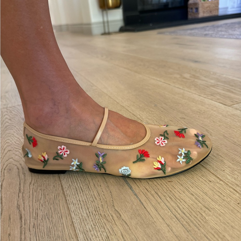 Floral Mesh Ballet flats